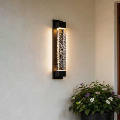 Tall Linear Bubble Acrylic LED Outdoor Wall Sconce IP54 Stainless Steel 3000K