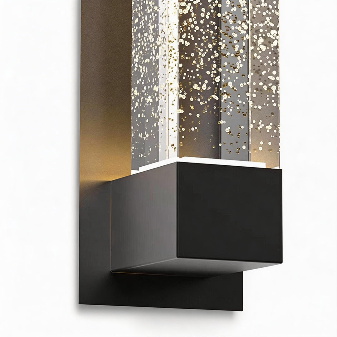 Tall Linear Bubble Acrylic LED Outdoor Wall Sconce IP54 Stainless Steel 3000K