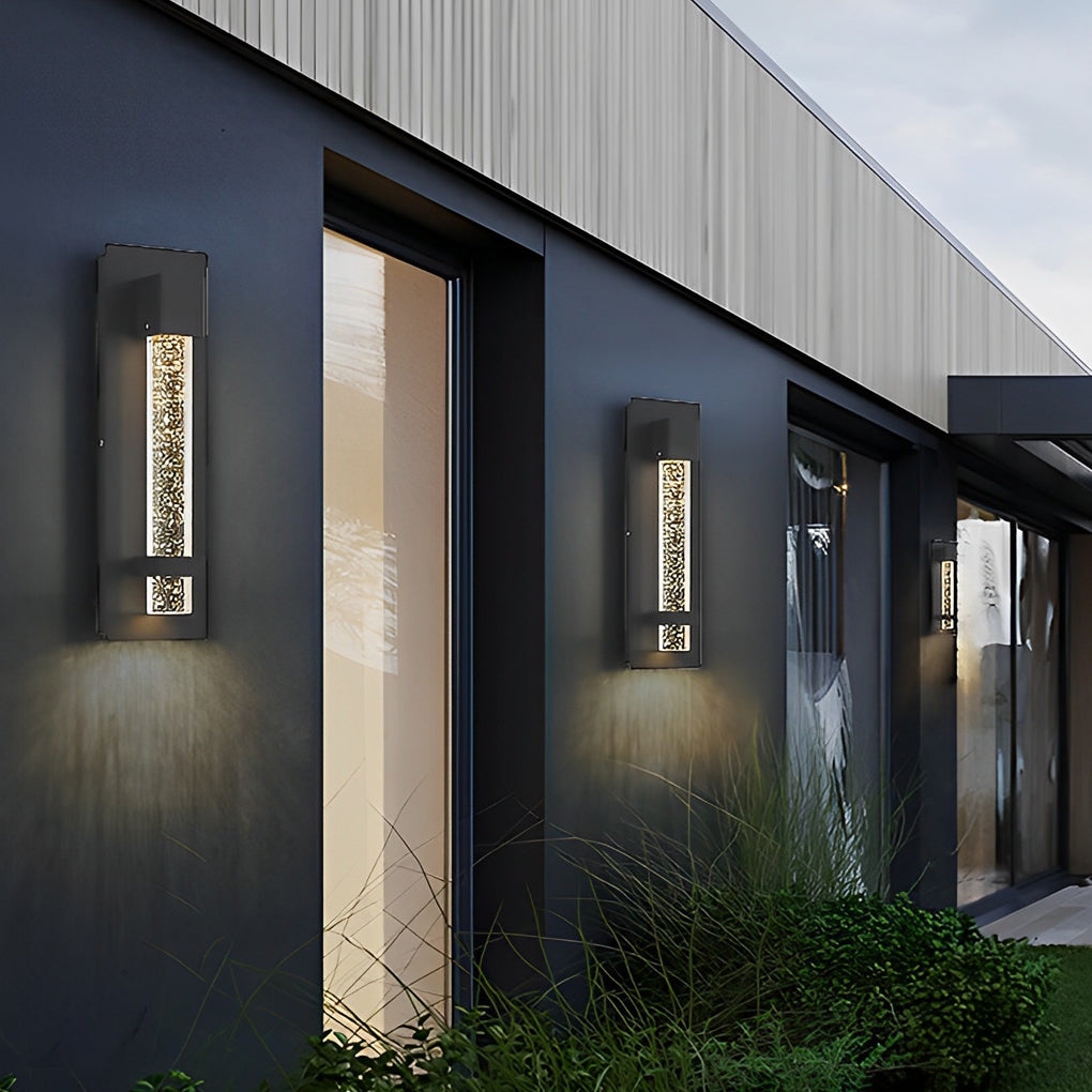 Modern Black Bubble Crystal Glass Outdoor Wall Sconce LED IP65