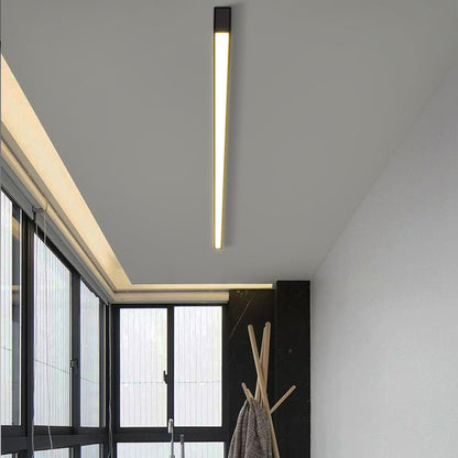 Linear LED Flush Mount Ceiling Light Aluminium Acrylic 3-Step CCT Dimmable Black White 5 Lengths