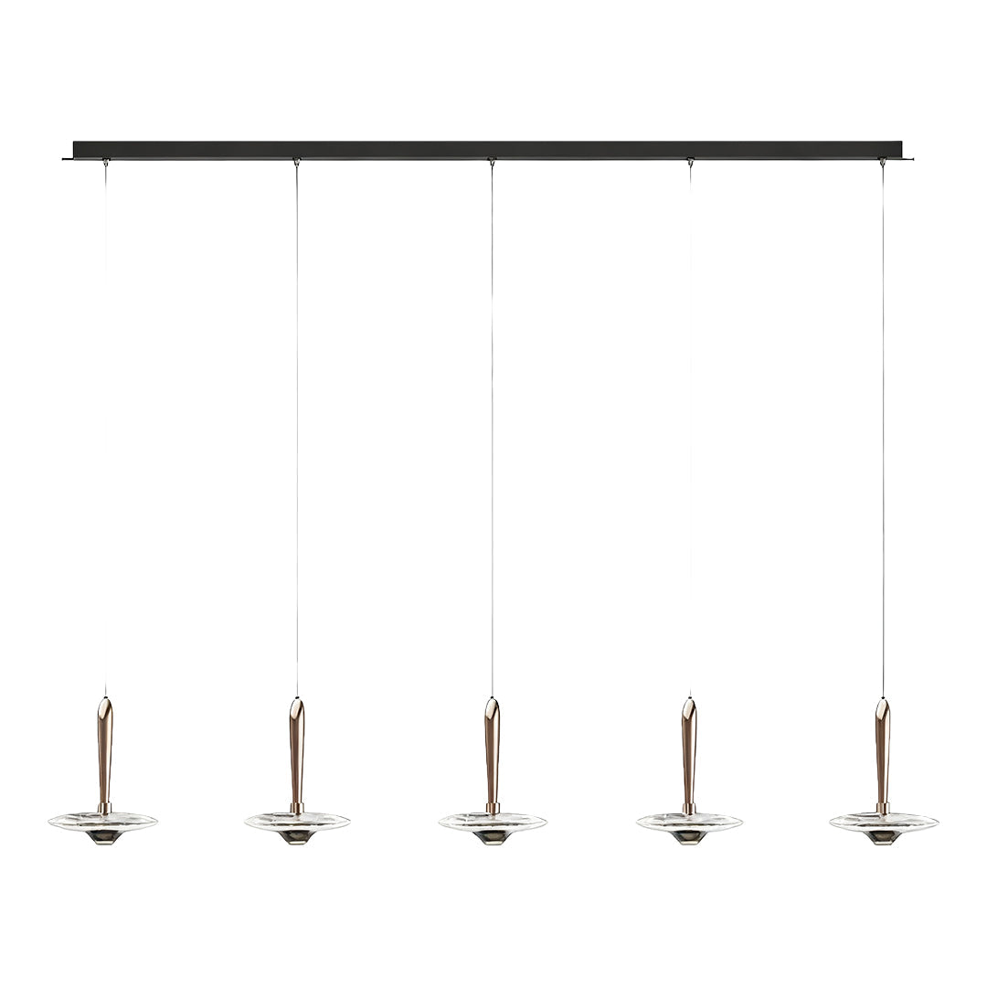 Crystal Chandelier Terracotta Gold Pearl Black Crystal Round Drops Integrated LED 3-Step Dimming Modern Minimalist