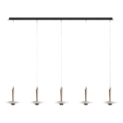 Crystal Chandelier Terracotta Gold Pearl Black Crystal Round Drops Integrated LED 3-Step Dimming Modern Minimalist