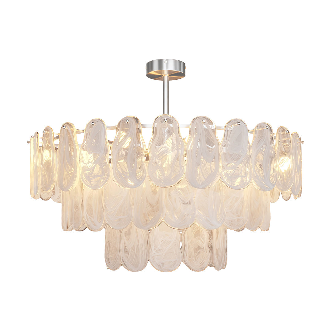 Midcentury Modern Copper Glass Chandelier for Dining Room Luxury Ceiling Lighting