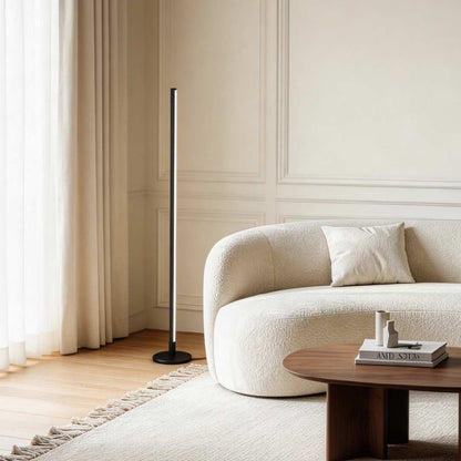 Modern Floor Lamp Slim Column LED 3 Color Temperature Acrylic Aluminum Black White Living Room Bedroom 59 Inch