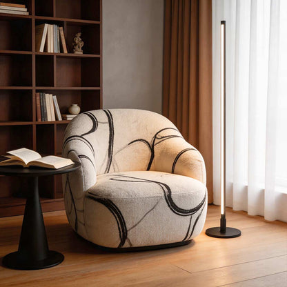 Modern Floor Lamp Slim Column LED 3 Color Temperature Acrylic Aluminum Black White Living Room Bedroom 59 Inch