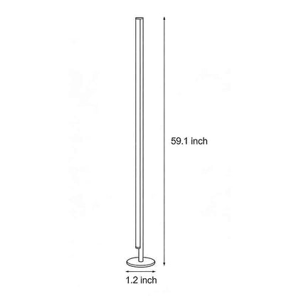 Modern Floor Lamp Slim Column LED 3 Color Temperature Acrylic Aluminum Black White Living Room Bedroom 59 Inch
