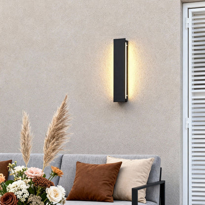 Modern Gray Linear LED Wall Sconce Stainless Steel PC IP54 3 Heights Outdoor Villa Terrace Courtyard