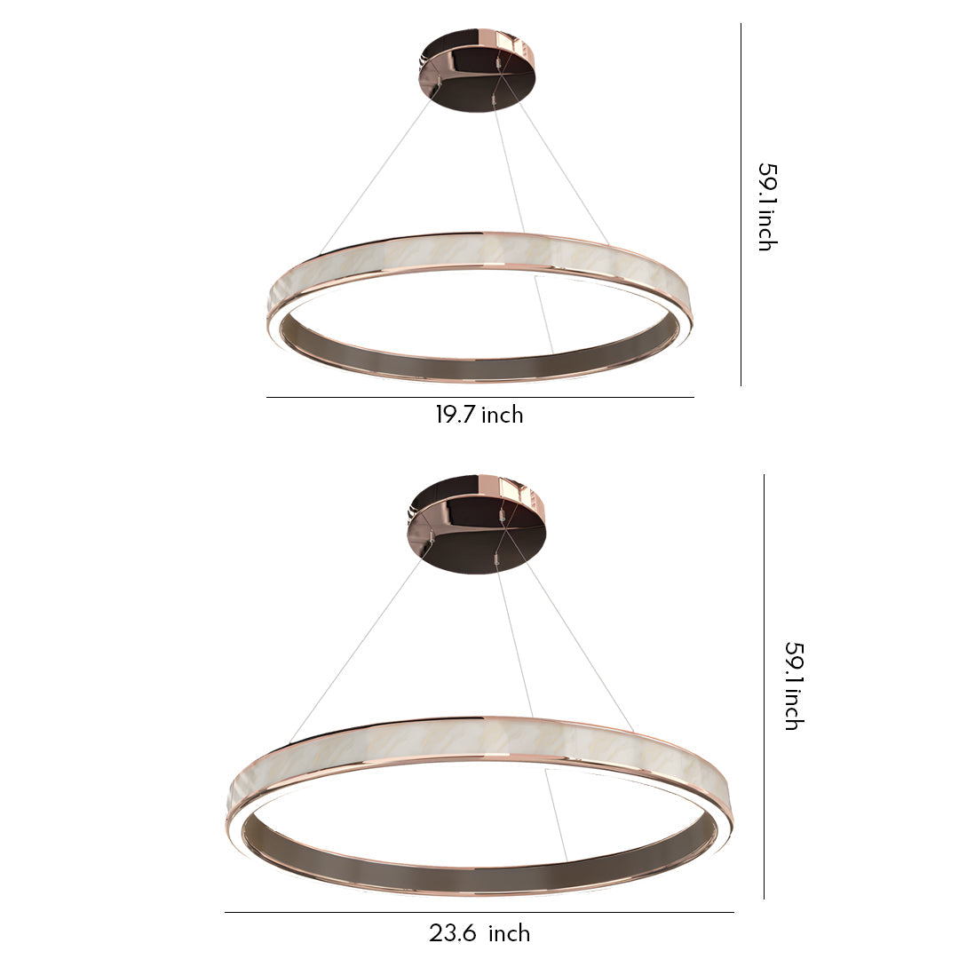 Italian Gold Ring Chandelier
