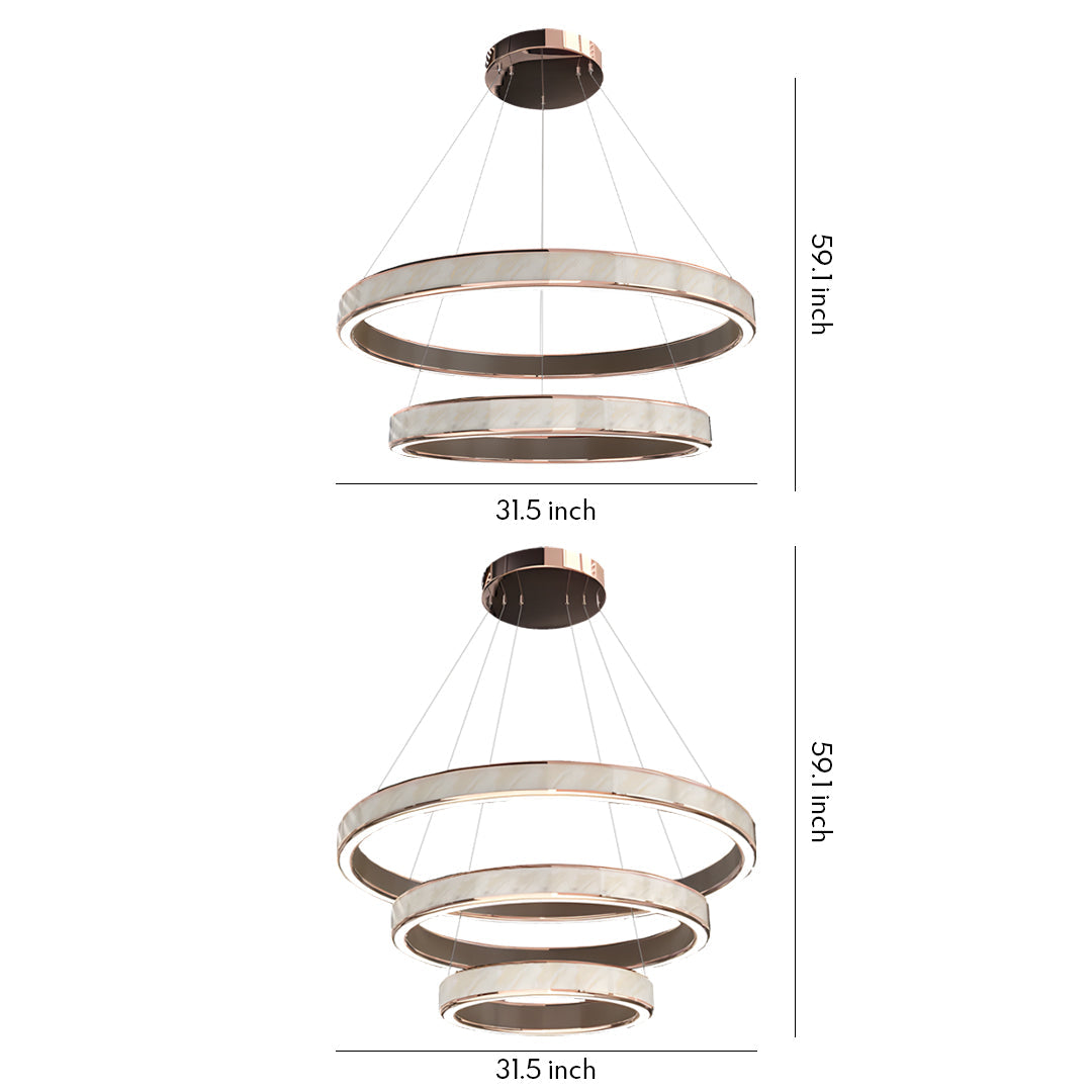 Italian Gold Ring Chandelier