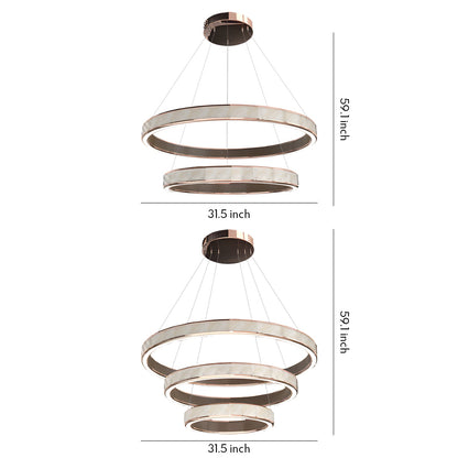 Italian Gold Ring Chandelier