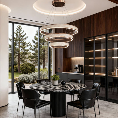 Italian Gold Ring Chandelier