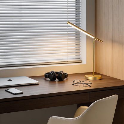 Modern Table Lamp Linear LED 3 Color Temp Adjustable Brushed Copper Black 17 Inch