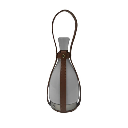 Rechargeable Bottle Table Lamp Mid-Century Cordless Glass Leather Strap Dimmable 3000K–6000K