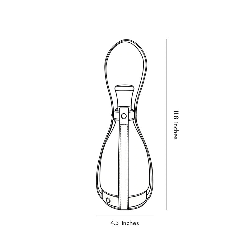 Rechargeable Bottle Table Lamp Mid-Century Cordless Glass Leather Strap Dimmable 3000K–6000K
