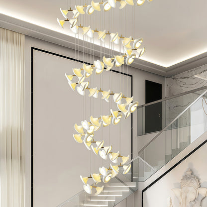Ceramic Tulip Chandelier Gold Stainless Steel G4 French Style 7 Sizes Warm White