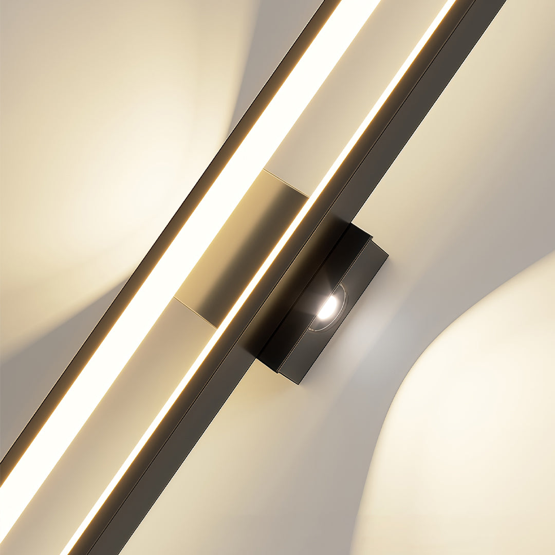Linear LED Wall Sconce Bar Modern Minimalist Iron 3CCT Hardwired Black Gold