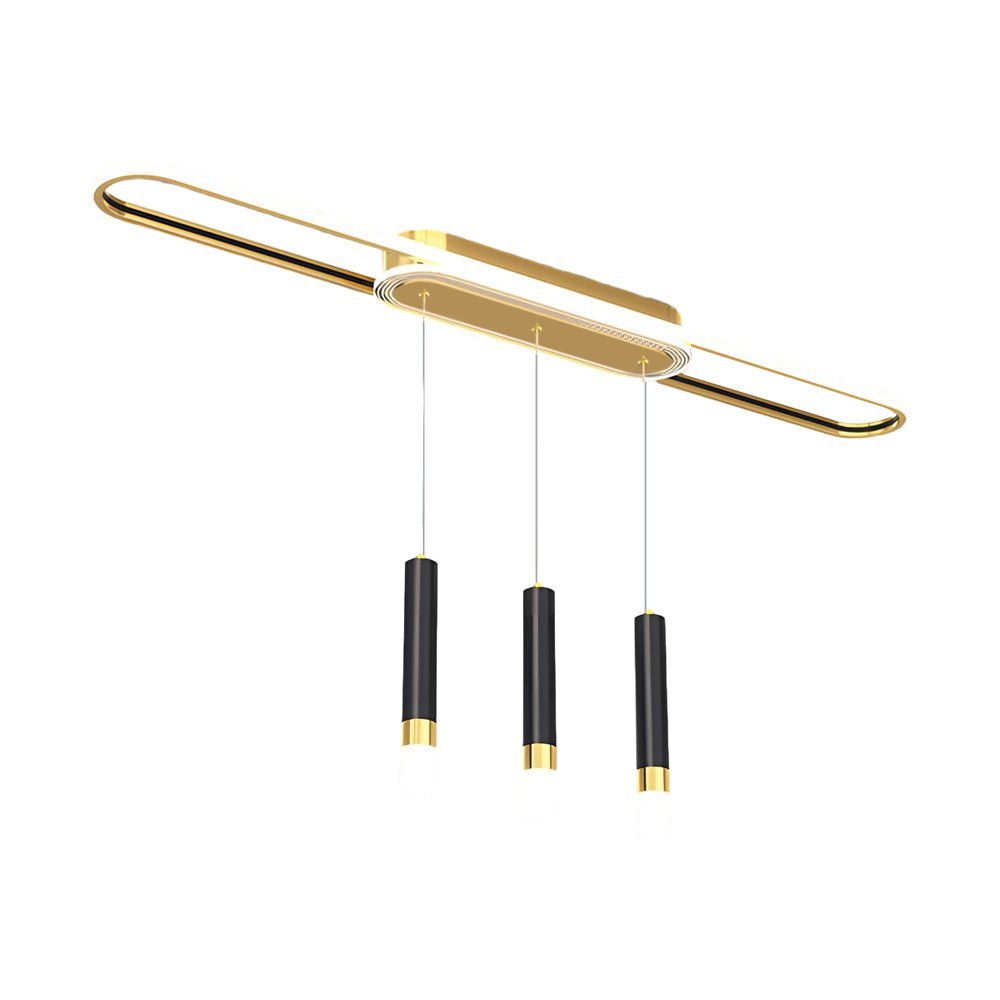 Linear Cluster Cylinder Pendant Chandelier with 3-Step Colour Temperature in White, Gold, or Black