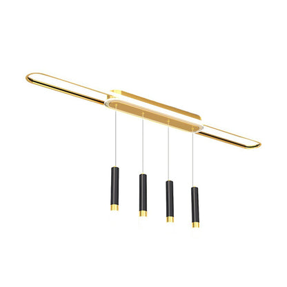 Linear Cluster Cylinder Pendant Chandelier with 3-Step Colour Temperature in White, Gold, or Black
