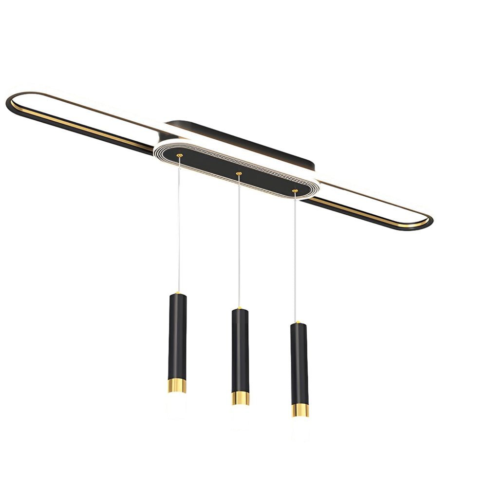 Linear Cluster Cylinder Pendant Chandelier with 3-Step Colour Temperature in White, Gold, or Black