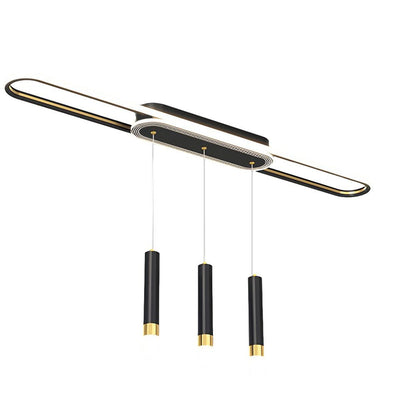 Linear Cluster Cylinder Pendant Chandelier with 3-Step Colour Temperature in White, Gold, or Black