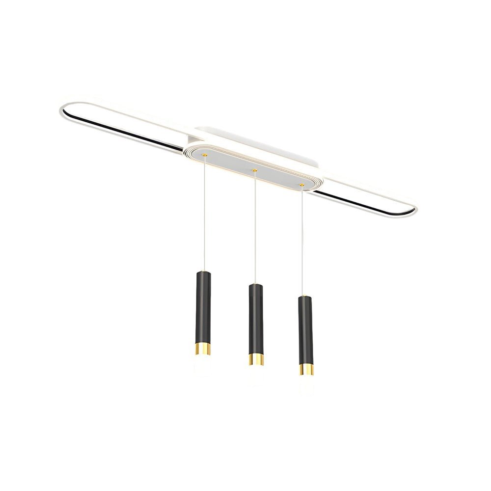 Linear Cluster Cylinder Pendant Chandelier with 3-Step Colour Temperature in White, Gold, or Black