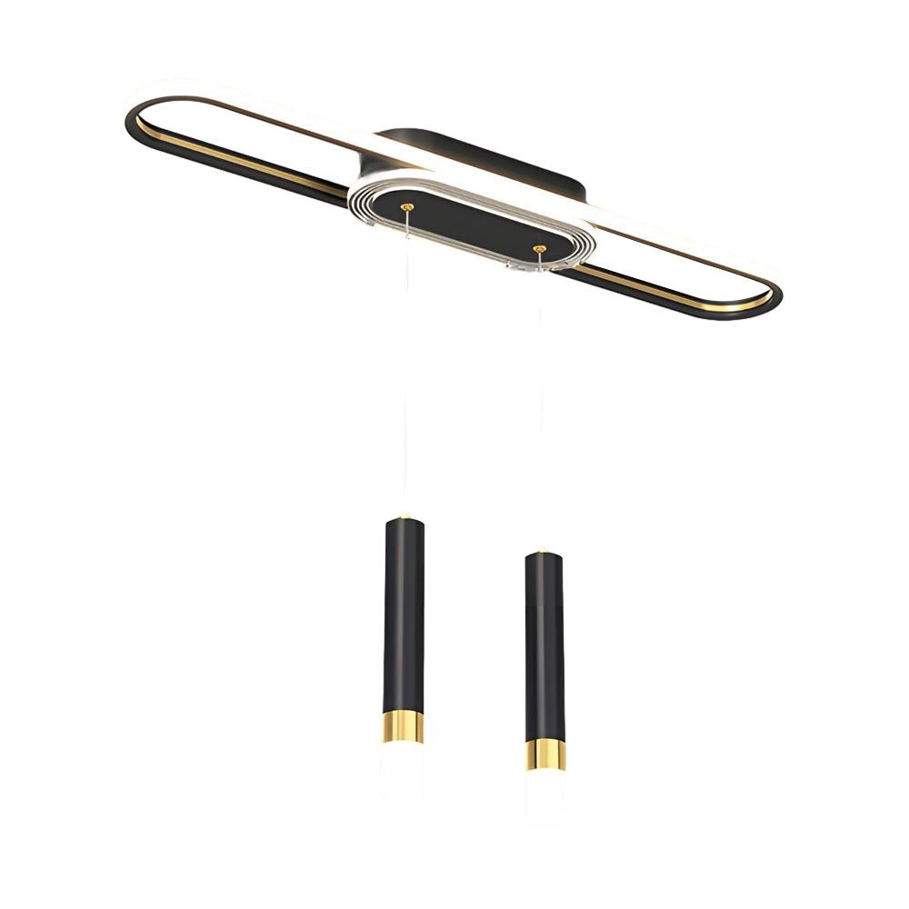 Linear Cluster Cylinder Pendant Chandelier with 3-Step Colour Temperature in White, Gold, or Black