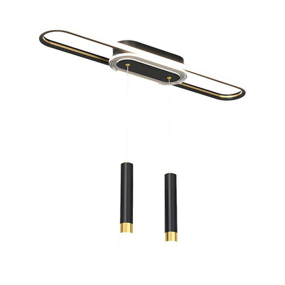 Linear Cluster Cylinder Pendant Chandelier with 3-Step Colour Temperature in White, Gold, or Black