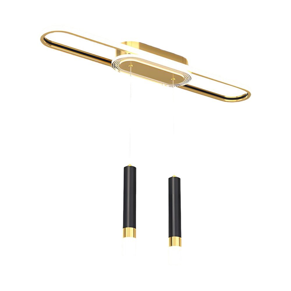 Linear Cluster Cylinder Pendant Chandelier with 3-Step Colour Temperature in White, Gold, or Black