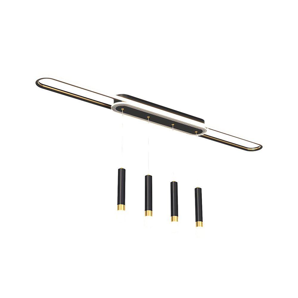 Linear Cluster Cylinder Pendant Chandelier with 3-Step Colour Temperature in White, Gold, or Black