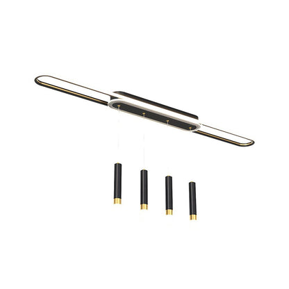 Linear Cluster Cylinder Pendant Chandelier with 3-Step Colour Temperature in White, Gold, or Black
