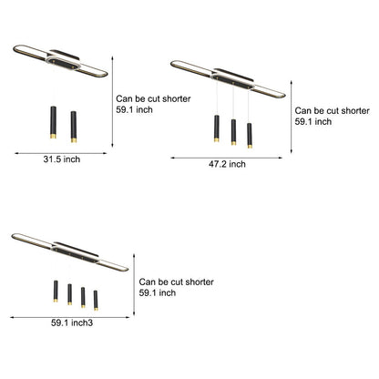 Linear Cluster Cylinder Pendant Chandelier with 3-Step Colour Temperature in White, Gold, or Black