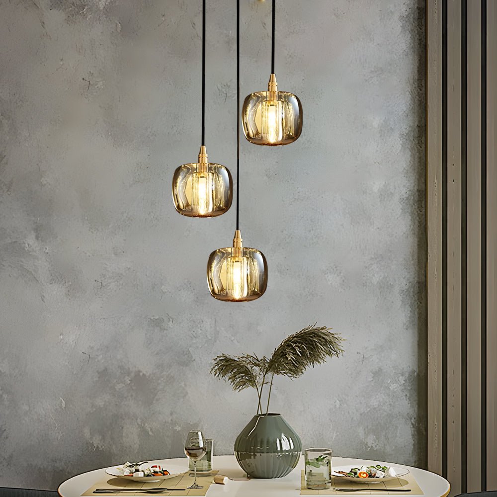 Staircase Chandelier Copper K9 Crystal Cube Spiral G4 Three Shade Colours 3-Step Colour Temperature Modern Postmodern Four Configurations 1-Light to 10-Light