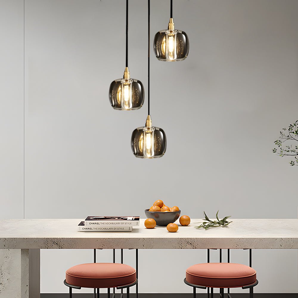 Staircase Chandelier Copper K9 Crystal Cube Spiral G4 Three Shade Colours 3-Step Colour Temperature Modern Postmodern Four Configurations 1-Light to 10-Light