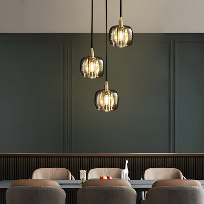 Staircase Chandelier Copper K9 Crystal Cube Spiral G4 Three Shade Colours 3-Step Colour Temperature Modern Postmodern Four Configurations 1-Light to 10-Light