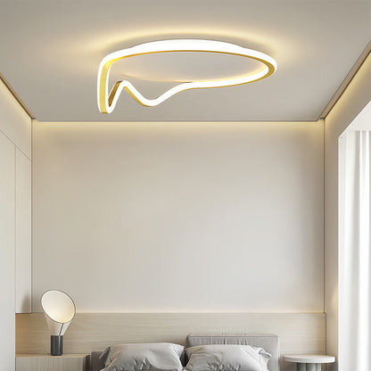 Abstract Loop Geometric Flush Mount Silicone Gold Black White Two Sizes