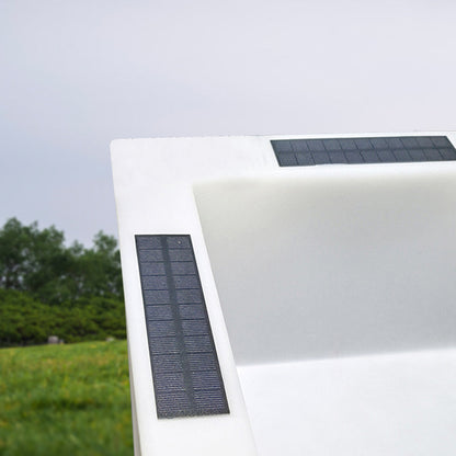Modern Solar LED Luminous Flower Pot Square Waterproof Outdoor Planter Light White Black 3 Color Temperature