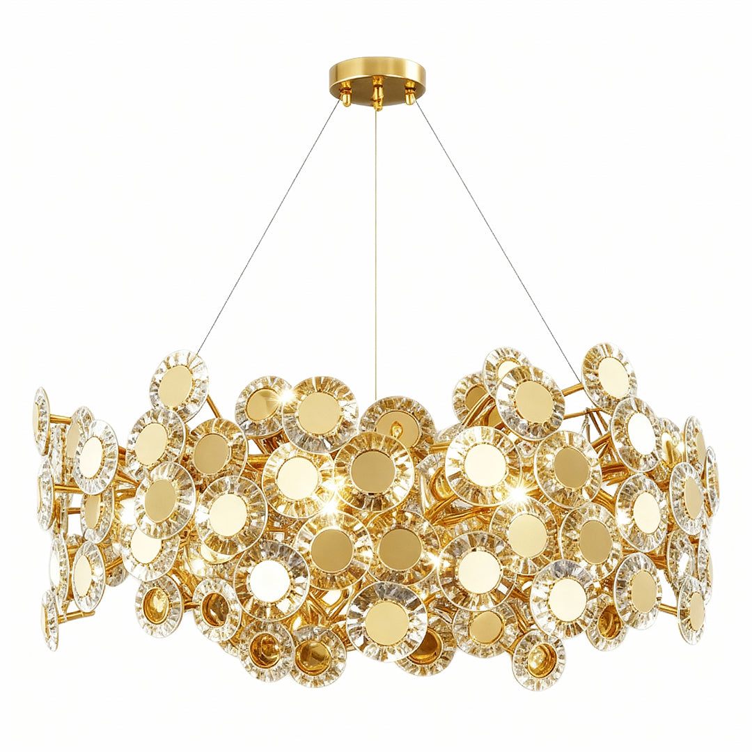 Gold Crystal Flower Chandelier
