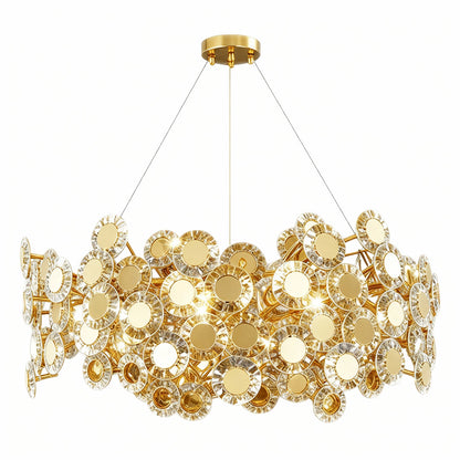 Gold Crystal Flower Chandelier
