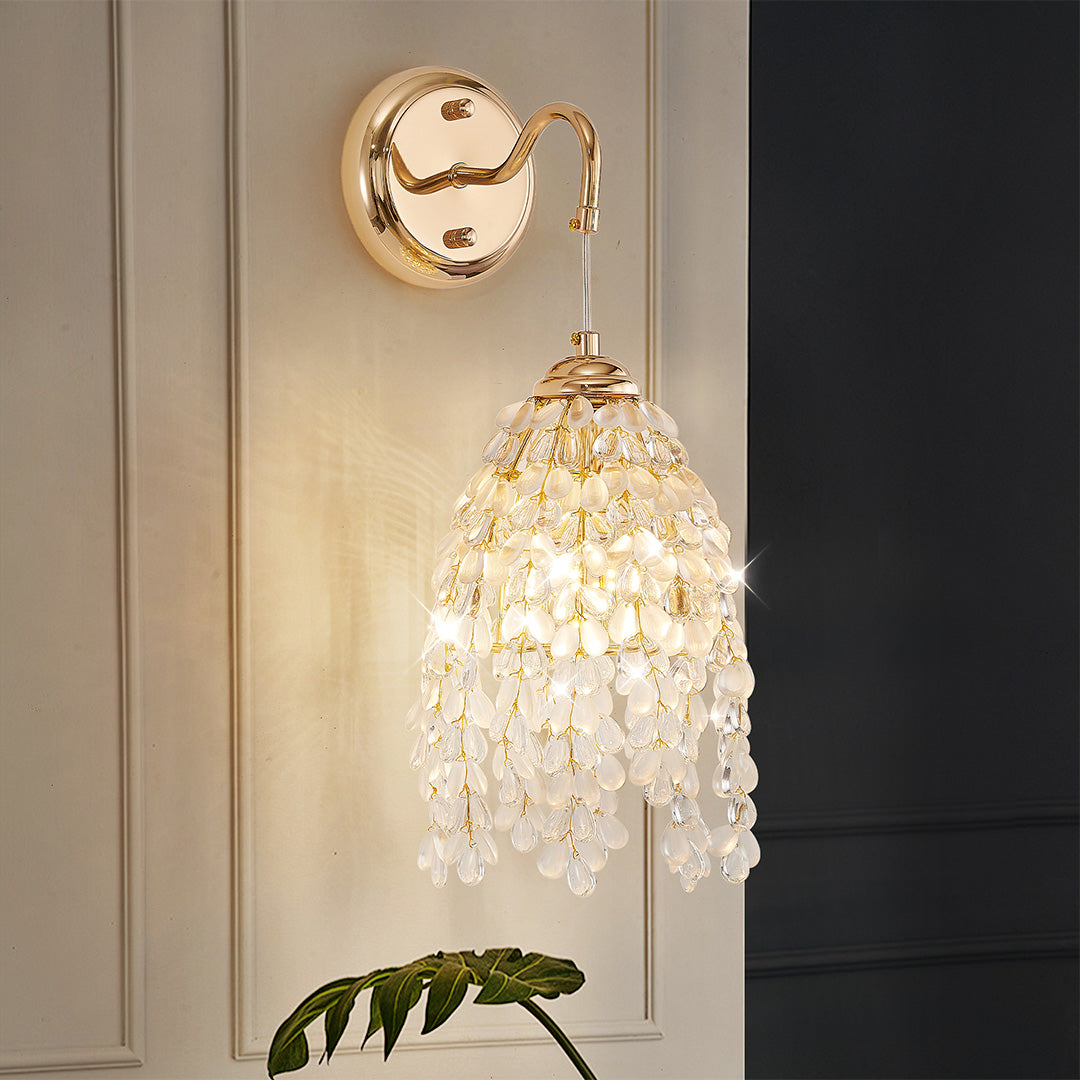 Modern Gold Crystal Wall Sconce – Minimalist LED Luxury Lighting Fixture