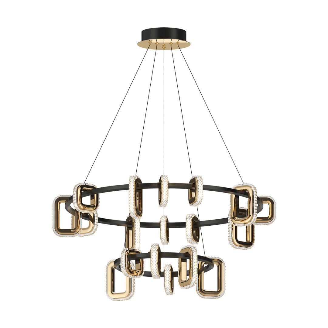 Gold Acrylic Ring Chandelier