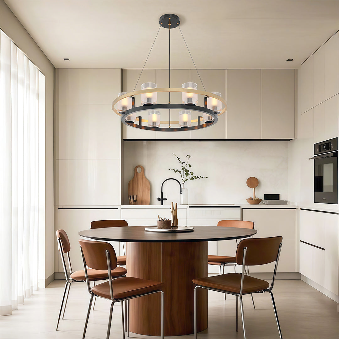 Luxury Copper Chandelier with Transparent Glass Shades