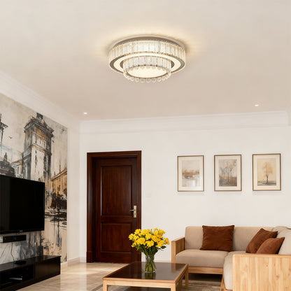 Luxury Crystal Flush Mount Round Square Rectangle Chrome 8 Sizes