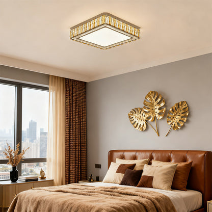 Crystal Flush Mount Round Square Rectangle Chrome Mid-Profile