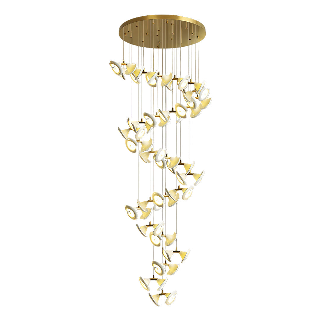 Ceramic Tulip Chandelier Gold Stainless Steel G4 French Style 7 Sizes Warm White