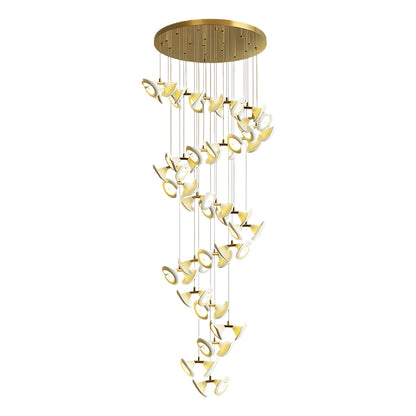 Ceramic Tulip Chandelier Gold Stainless Steel G4 French Style 7 Sizes Warm White