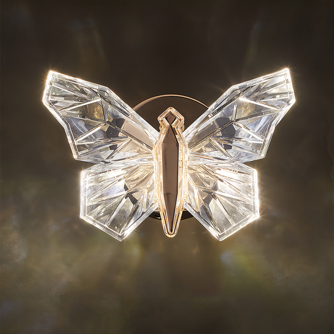 Butterfly LED Wall Sconce – Modern Decorative Crystal Accent Light