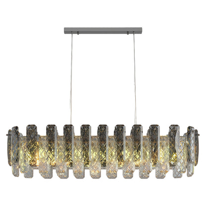 Contemporary Crystal Chandelier Solid Copper Textured Crystal Rods Eye-Protecting E14 French Style