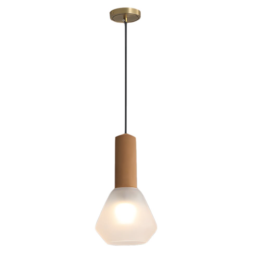 Diamond Glass Jar Pendant Light with Cork Top and Copper Hardware