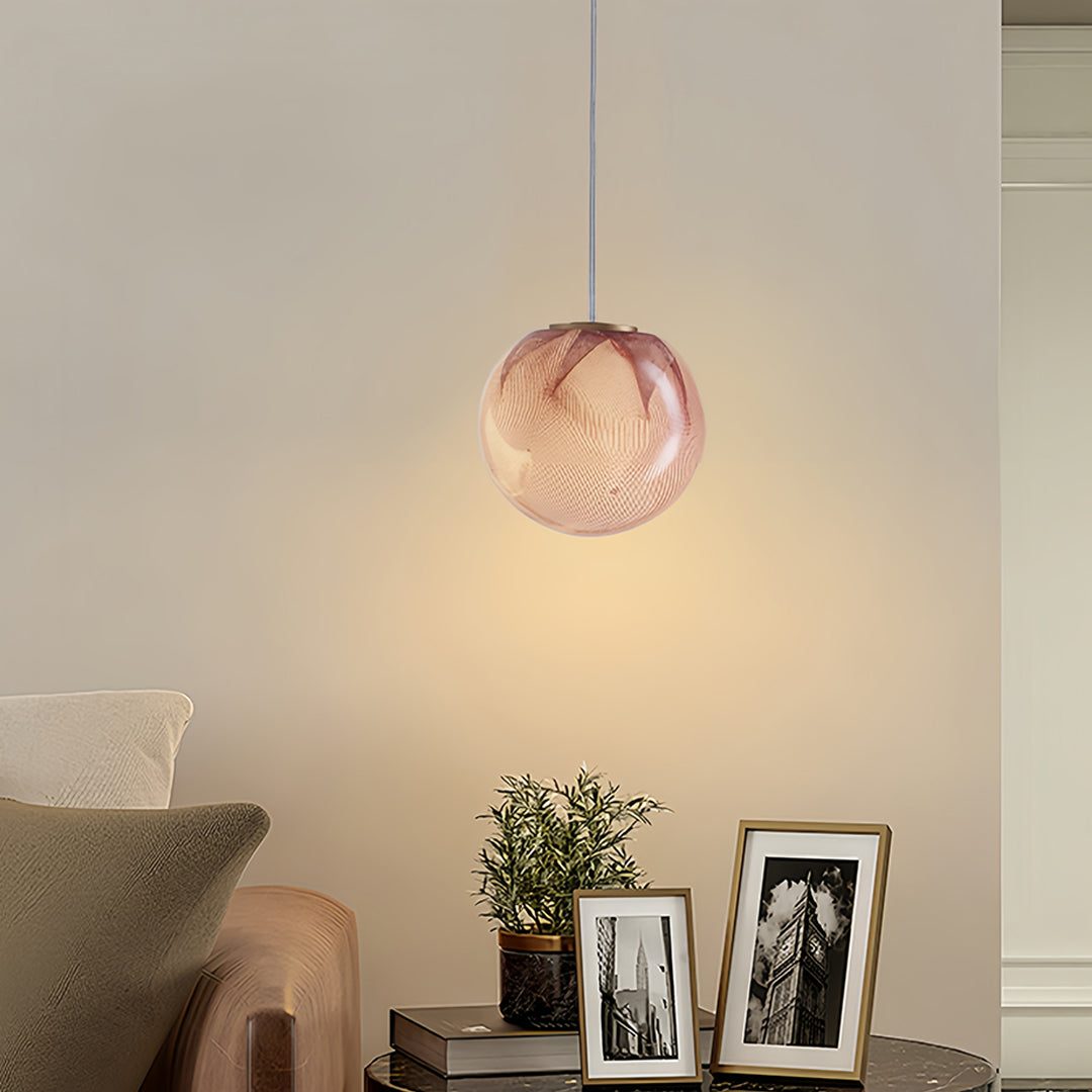 Glass Globe Mini Pendant Warm Tinted G9 Modern Minimalist 4.5 Inch