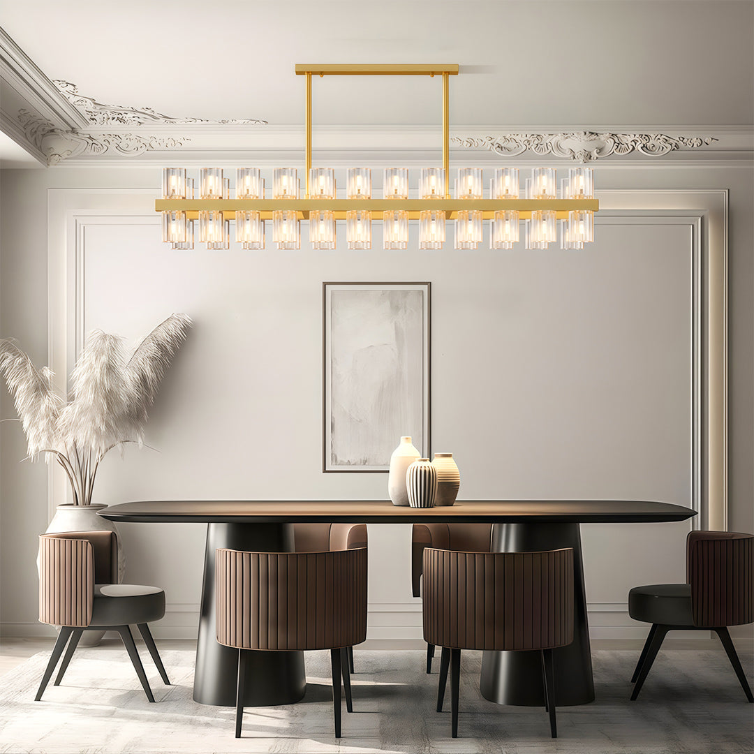 Crystal Chandelier Solid Copper Glass Cylinder Matrix G4 American Style Large-Scale
